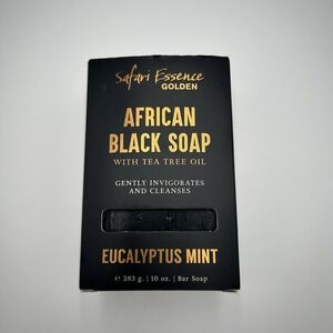 Safari Essence Golden - Eucalyptus Mint African Black Soap Bar - 10 oz.